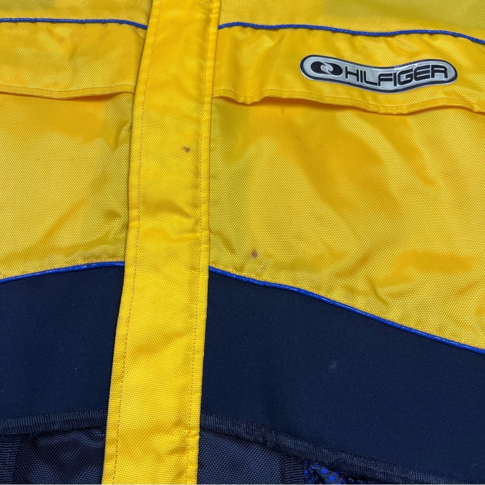 Vtg Tommy Hilfiger Mens Expedition Sailing Jacket XL 90s Hooded Yellow Tech - Picture 7 of 14